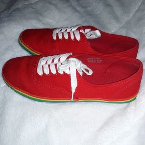Red sneakers